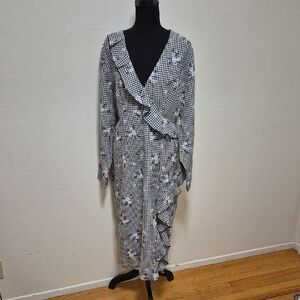 NWT Cider Black and White Gingham Maxi Dress Sz 3XL